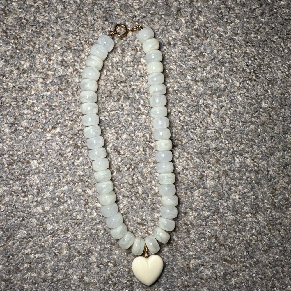Beaded Heart Pendant Necklace